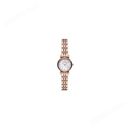 阿玛尼(Emporio Armani) 小表盘钢带女士玫瑰金色石英腕表手表