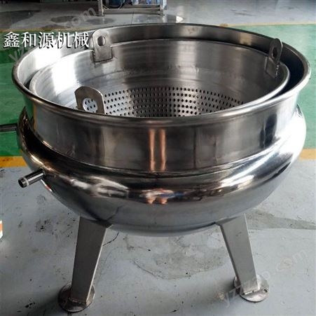 立式蒸汽卤锅 双层锅 蒸煮锅 加热蒸汽大锅灶 固定式夹层锅