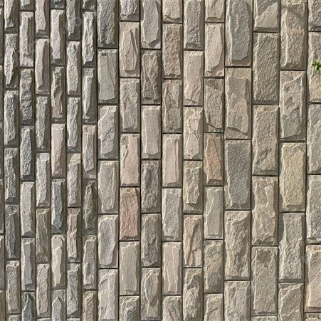 鸿林石材外墙灰色蘑菇石 天然粉石英蘑菇砖 外墙砖文化石