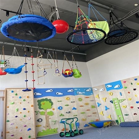 早教亲子园感统旋转平板秋千攀爬架教具悬吊训练器材儿童家用玩具