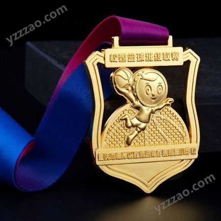 学校体育比赛纪念奖牌定制 羽毛球比赛金属挂牌 半程跑金银铜奖章