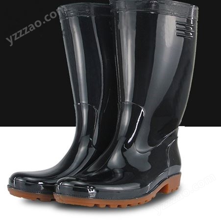 黑色牛津雨鞋 劳保水鞋 高帮雨靴 矿水靴防滑