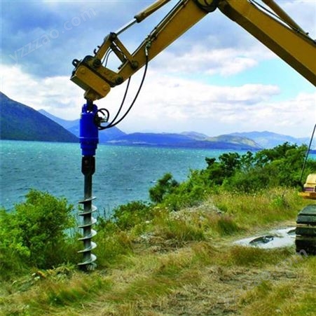 挖掘机带液压螺旋钻机50公分挖树坑机光伏电桩打桩机钻孔机