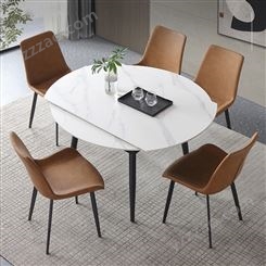 意式极简约伸缩餐桌椅组合家用小户型可变方圆桌饭桌JJ100