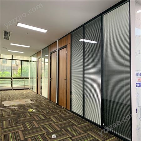 办公室隔断 高隔断铝合金钢化玻璃隔墙 双层隔音玻璃隔断