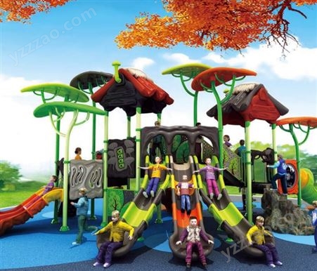 户外大型儿童乐园自然元素系列滑滑梯体能组合