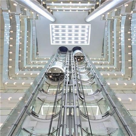 商场观光电梯 透明外罩 宏耀玻璃专业设计 可定制