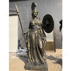 女神铸铜将军武士人物雕塑罗马武士纯祥狮工艺品