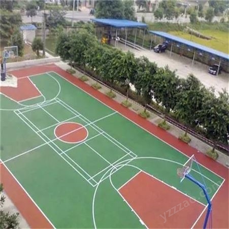 学校体育篮球场 羽毛球场水性能硅pu球场地面