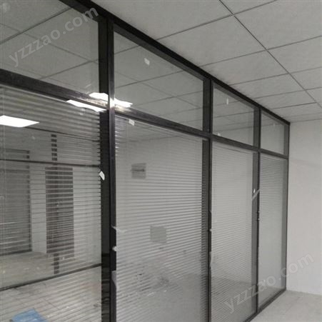 惠友装饰 办公室玻璃隔断 铝合金双玻百叶定制