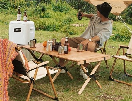 嘉诣家具户外蛋卷桌露营折叠桌椅便携式野营用品装备烧烤野餐桌子车载家用JY-WQ-409
