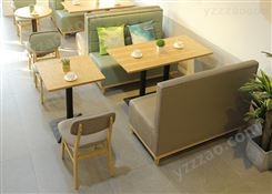 工厂定制咖啡厅卡座沙发主题西餐厅桌椅组合餐饮奶茶店清吧小吃店办公家具JY-WQ-095